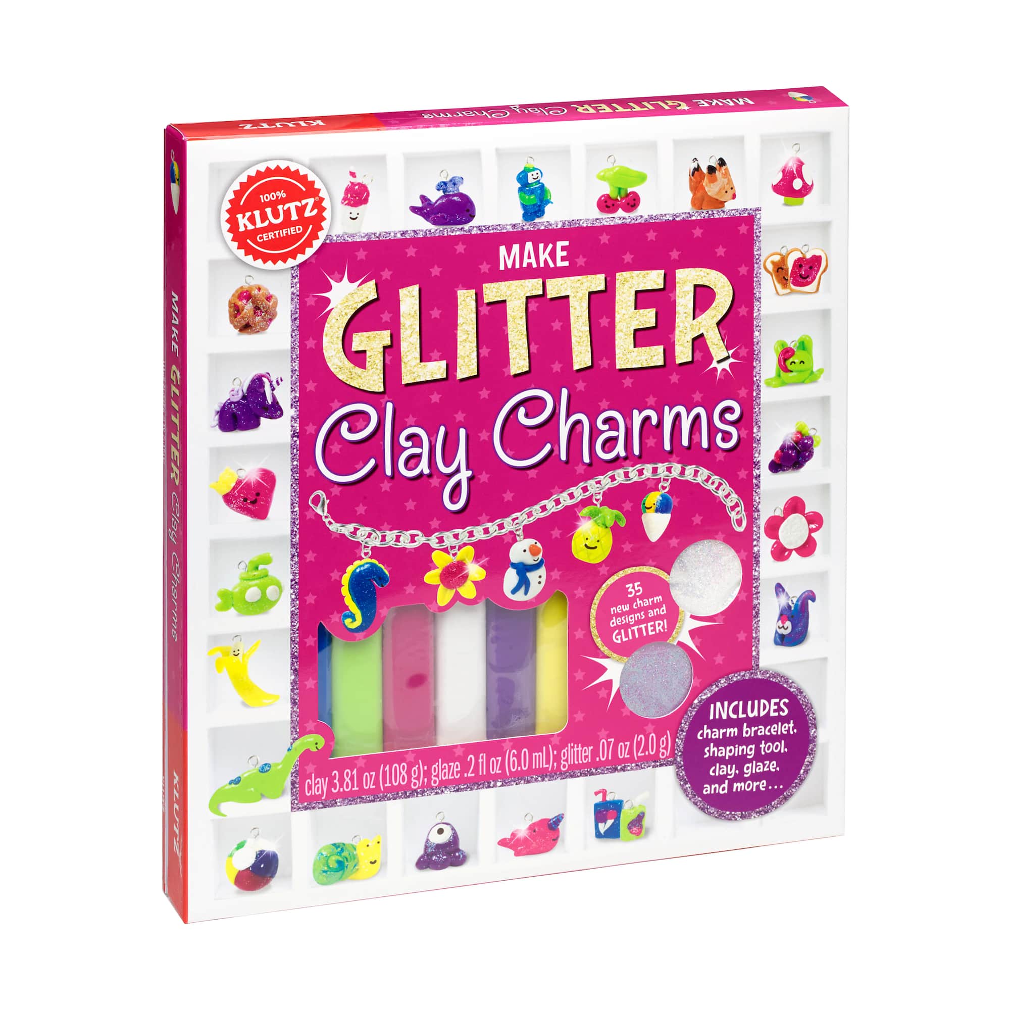 Klutz® Make Glitter Clay Charms Kit